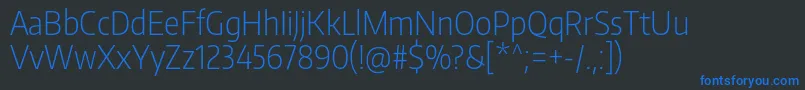 EncodesanscondensedExtralight Font – Blue Fonts on Black Background