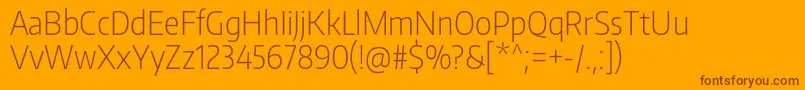 EncodesanscondensedExtralight Font – Brown Fonts on Orange Background