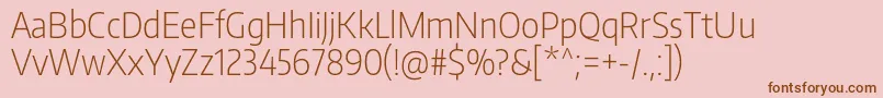 EncodesanscondensedExtralight Font – Brown Fonts on Pink Background