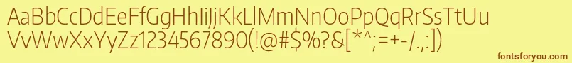 EncodesanscondensedExtralight Font – Brown Fonts on Yellow Background