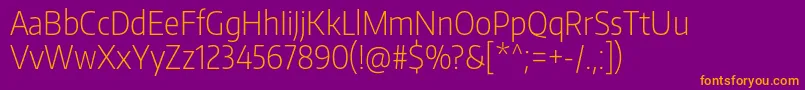 EncodesanscondensedExtralight Font – Orange Fonts on Purple Background