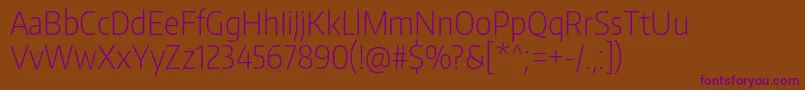 EncodesanscondensedExtralight Font – Purple Fonts on Brown Background