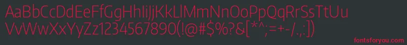 EncodesanscondensedExtralight Font – Red Fonts on Black Background
