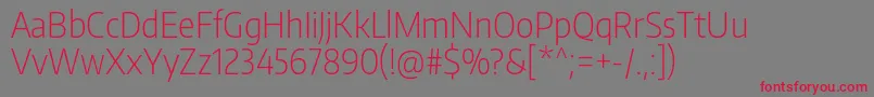 EncodesanscondensedExtralight Font – Red Fonts on Gray Background