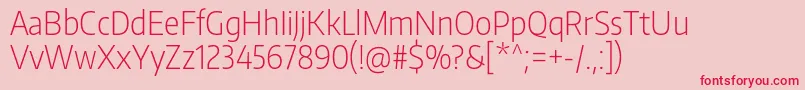 EncodesanscondensedExtralight Font – Red Fonts on Pink Background
