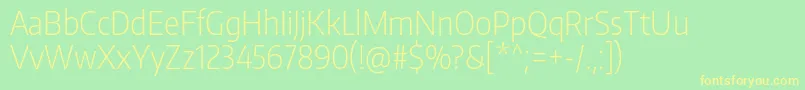 EncodesanscondensedExtralight Font – Yellow Fonts on Green Background