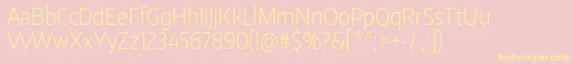 EncodesanscondensedExtralight Font – Yellow Fonts on Pink Background