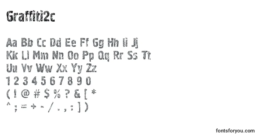 A fonte Graffiti2c – alfabeto, números, caracteres especiais