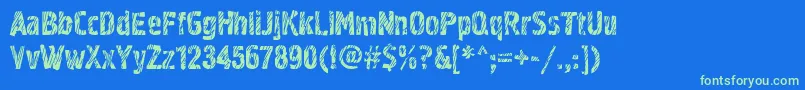 Graffiti2c Font – Green Fonts on Blue Background