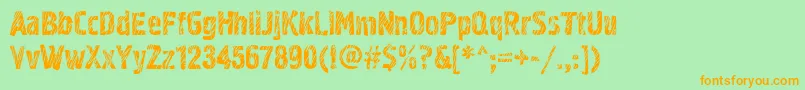 Graffiti2c Font – Orange Fonts on Green Background