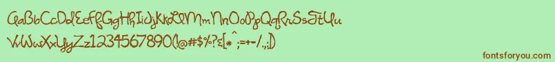 Шрифт NightOfTheFireflies – коричневые шрифты на зелёном фоне