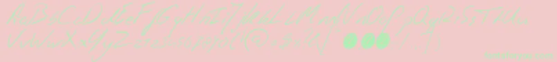 JaspershandwritingRegular Font – Green Fonts on Pink Background