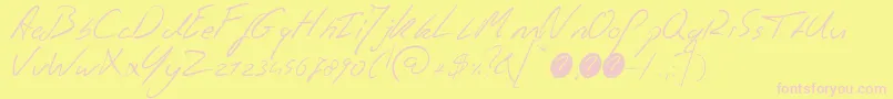 JaspershandwritingRegular Font – Pink Fonts on Yellow Background