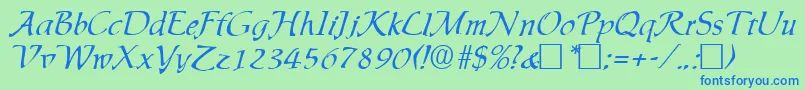 Ingrid Font – Blue Fonts on Green Background