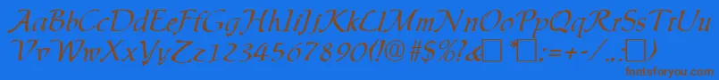 Ingrid Font – Brown Fonts on Blue Background