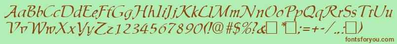 Ingrid Font – Brown Fonts on Green Background