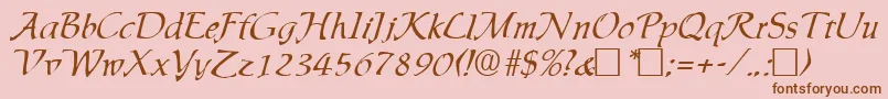 Ingrid Font – Brown Fonts on Pink Background