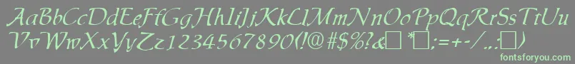 Ingrid Font – Green Fonts on Gray Background