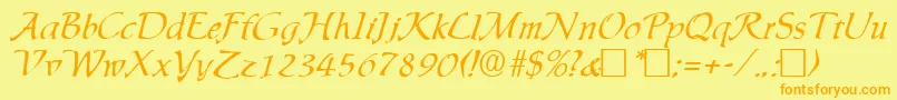 Ingrid Font – Orange Fonts on Yellow Background