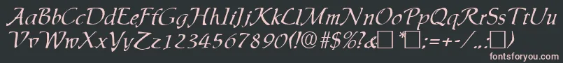 Ingrid Font – Pink Fonts on Black Background