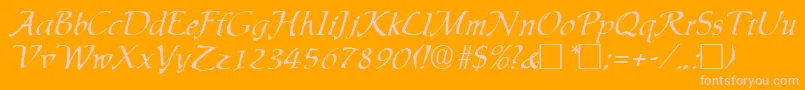 Ingrid Font – Pink Fonts on Orange Background