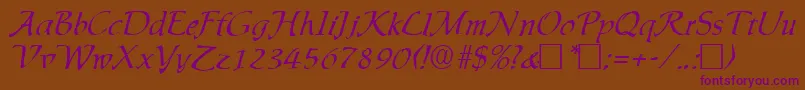 Ingrid Font – Purple Fonts on Brown Background