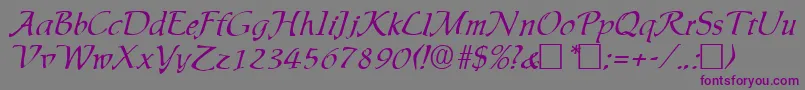 Ingrid Font – Purple Fonts on Gray Background