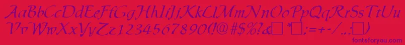 Ingrid Font – Purple Fonts on Red Background