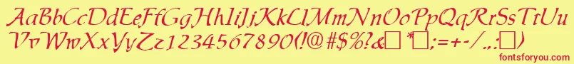 Ingrid Font – Red Fonts on Yellow Background