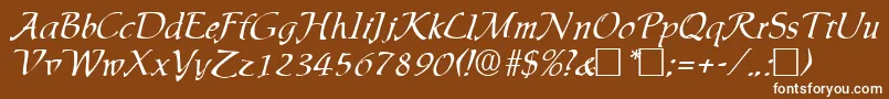 Ingrid Font – White Fonts on Brown Background