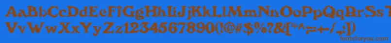 We4Db Font – Brown Fonts on Blue Background