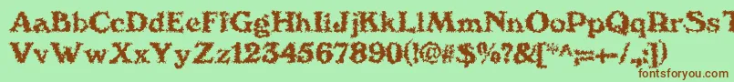 We4Db Font – Brown Fonts on Green Background