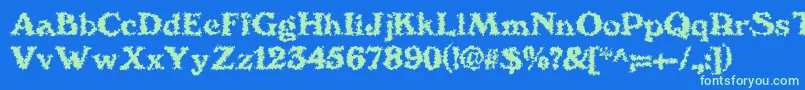 More about We4Db Font We4Db Font – Green Fonts on Blue Background