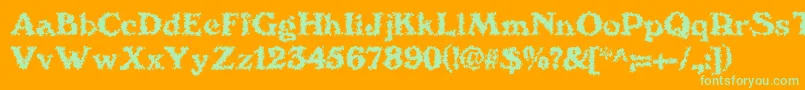 We4Db Font – Green Fonts on Orange Background