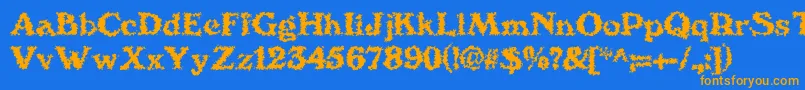 We4Db-Schriftart – Orangefarbene Schriften auf blauem Hintergrund