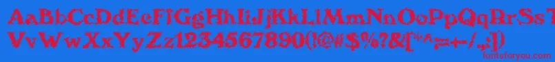 We4Db Font – Red Fonts on Blue Background