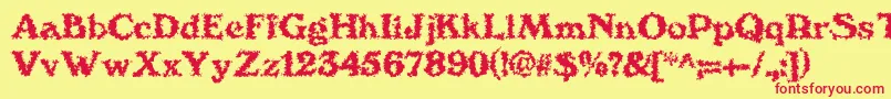 Шрифт We4Db – красные шрифты на жёлтом фоне