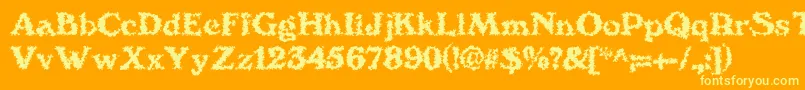More about We4Db Font We4Db Font – Yellow Fonts on Orange Background