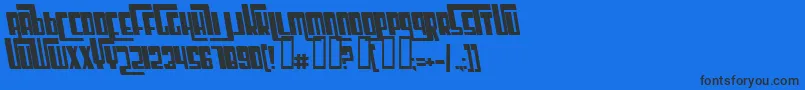 Шрифт CosmicAgeBoldItalic – чёрные шрифты на синем фоне