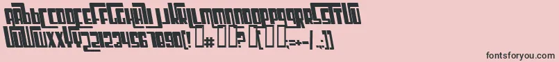 CosmicAgeBoldItalic-Schriftart – Schwarze Schriften auf rosa Hintergrund