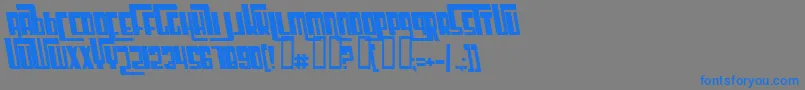 CosmicAgeBoldItalic-Schriftart – Blaue Schriften auf grauem Hintergrund
