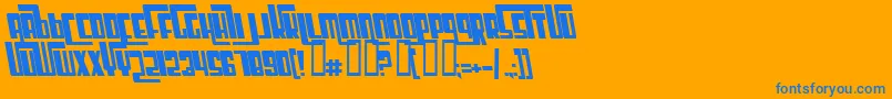 CosmicAgeBoldItalic Font – Blue Fonts on Orange Background
