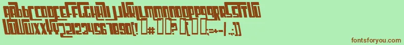 フォントCosmicAgeBoldItalic – 緑の背景に茶色のフォント