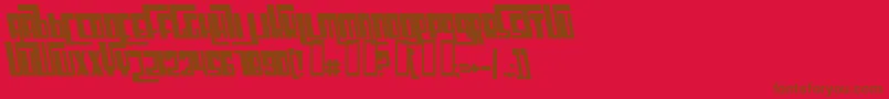 フォントCosmicAgeBoldItalic – 赤い背景に茶色の文字