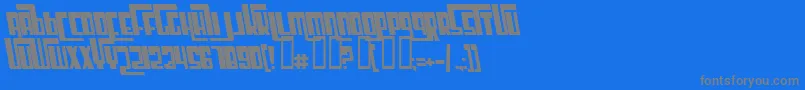 CosmicAgeBoldItalic-Schriftart – Graue Schriften auf blauem Hintergrund