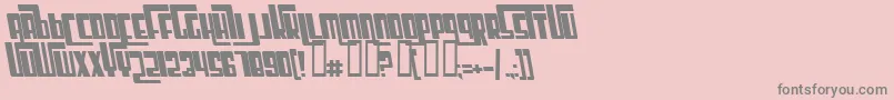 CosmicAgeBoldItalic-fontti – harmaat kirjasimet vaaleanpunaisella taustalla