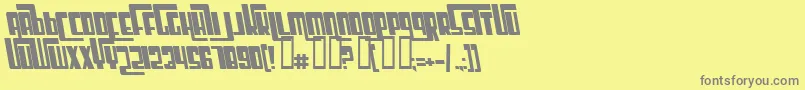 CosmicAgeBoldItalic-Schriftart – Graue Schriften auf gelbem Hintergrund