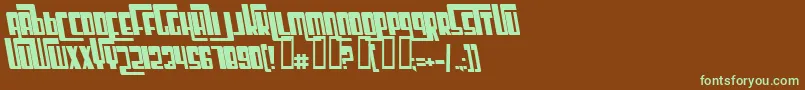 Шрифт CosmicAgeBoldItalic – зелёные шрифты на коричневом фоне