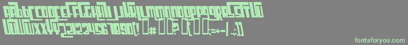 フォントCosmicAgeBoldItalic – 灰色の背景に緑のフォント