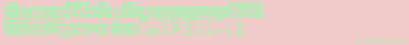 CosmicAgeBoldItalic Font – Green Fonts on Pink Background